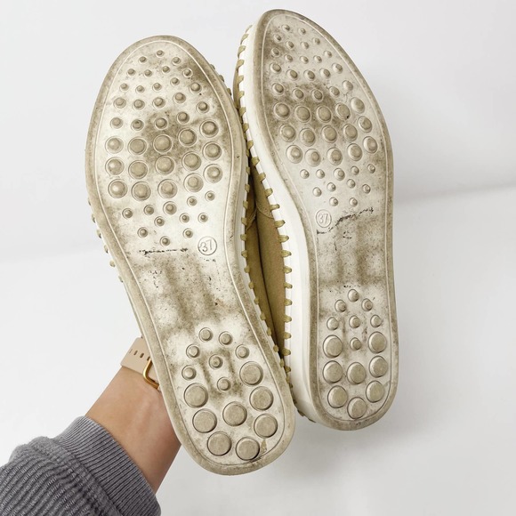 Dav Womens Size 6 Cream White Suede Slip On Sneakers Comfort Round Toe Leather - Picture 9 of 10